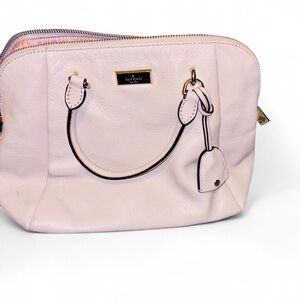 KATE SPADE Beige Pebbled Leather Satchel Bag